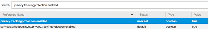 Firefox settings