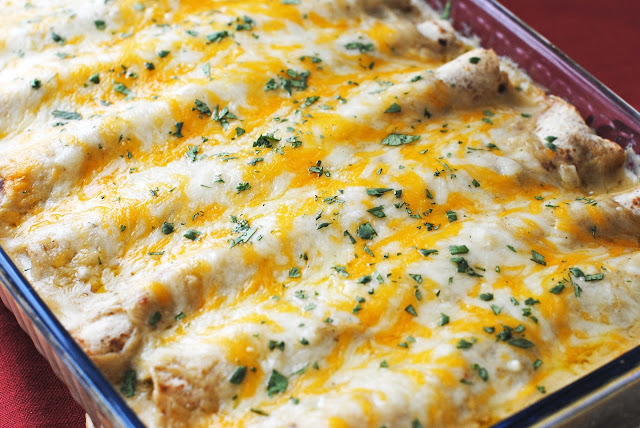 Green chile chicken enchiladas